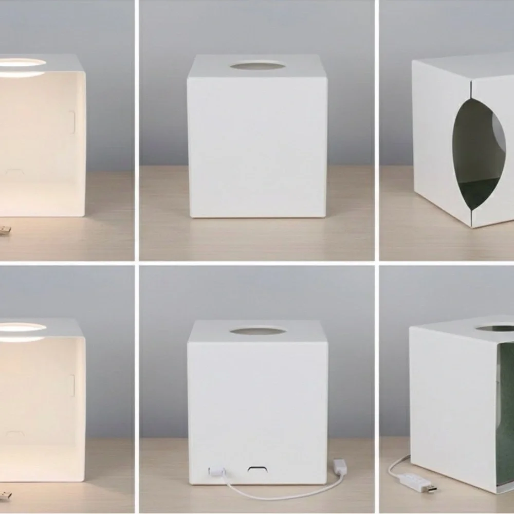 Ring led portable photo studio Includes 6 backdrop colors One light box